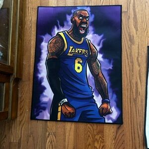 Lebron Purple & Gold Lakers Basketball rug